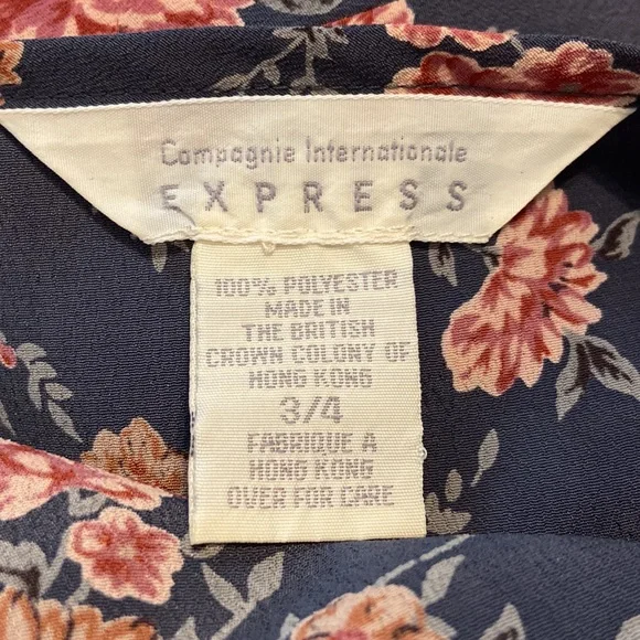 Vintage Express Floral Cottagecore Dress Sz 4 - Picture 4 of 5